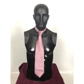 Krawat różowy w drobne wzory