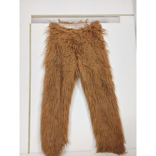 Spodnie z sztucznego rudego futra