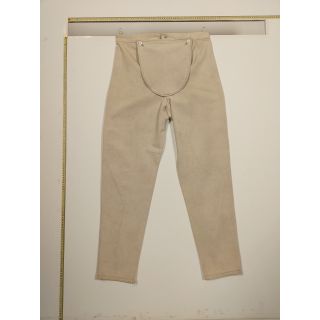 Spodnie bawełniane beżowe z klapką (mieszkiem)