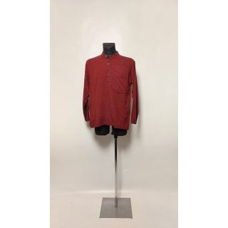 Koszula męska ciemno-czerwona z kieszonką