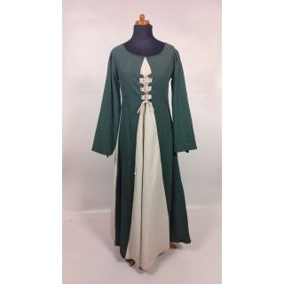 Sukienka 'Jasione' Mytholon, zielono-biała, wiązana z przodu