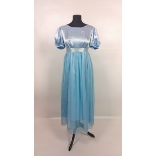 Sukienka 'Alicja' niebieska z paskiem materiałowym