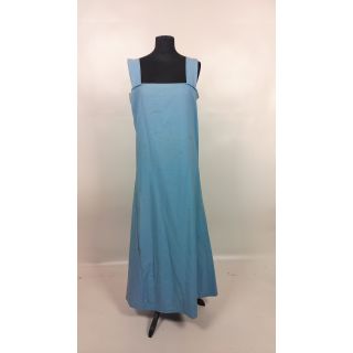 Sukienka bawełniana błękitna na szelkach, długa bez ozdób
