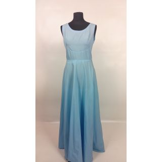 Sukienka błękitna długa z cienkiego materiału, bez rękawów, bez ozdób
