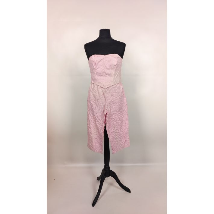 Różowy komplet (spodnie bluzka-gorset)