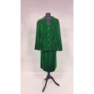 Welurowy zielony garnitur