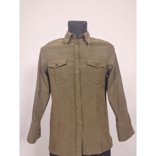 Koszula wojskowa khaki z kieszeniami na piersiach