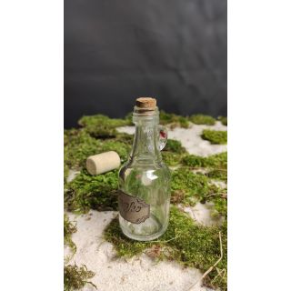 Buteleczka szklana przeźroczysta z uszkiem