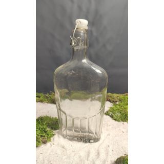 Butelka szklana płaska z korkiem