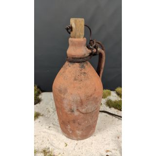 Butelka ceramiczna z korkiem drewnianym, z rzemykiem do zawieszenia