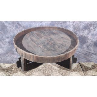 Stół niski okrągły, drewniany